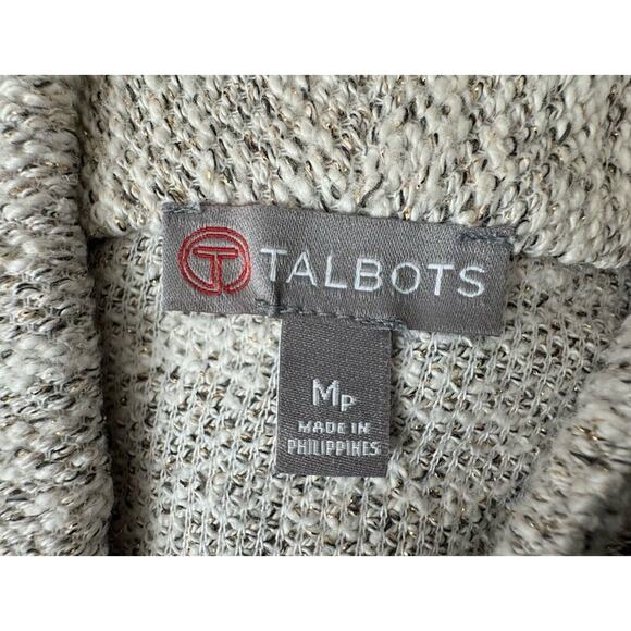 Talbots Cardigan Sweater Lambs Open Front Ribbed Purple Women Size M Petite Mp - Picture 4 of 9